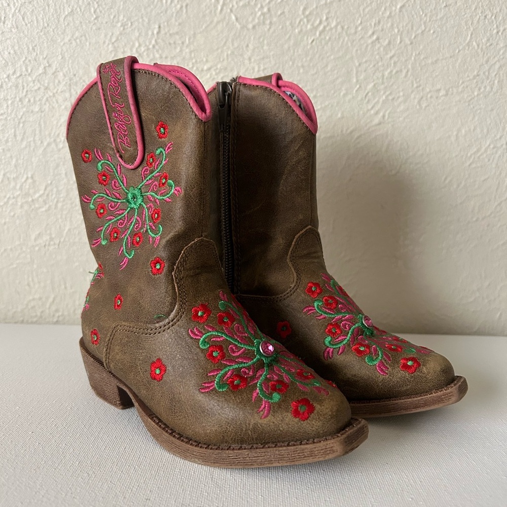 Roxy Brown and Pink Kids Boots